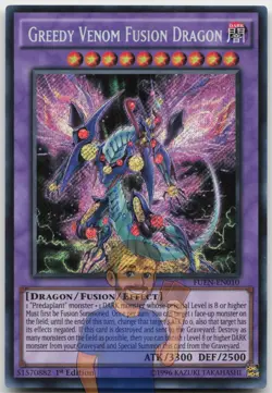 Greedy Venom Fusion Dragon FUEN-EN010 Secret Rare 1st Edition Near Mint Yugioh - Image 1