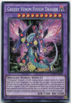 Greedy Venom Fusion Dragon FUEN-EN010 Secret Rare 1st Edition Near Mint Yugioh - Image 2