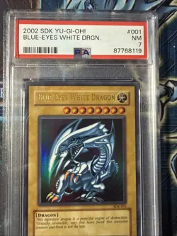 Konami Blue-Eyes White Dragon SDK-001 Kaiba Ultra Rare Holo 3000/2500 PSA 7 - Image 4