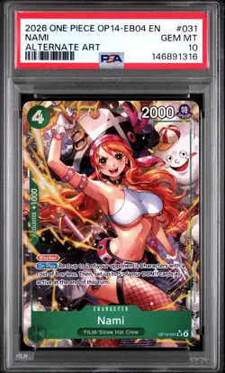2026 ONE PIECE The Azure Sea's Eng #031 NAMI Alt Art PSA 10 OP14-EB04 - Image 1