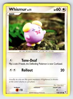 Whismur 132/147 2009 Supreme Victors Set Pokemon Card TCG Yuka Morii Common VLP - Image 1