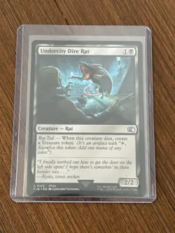 MTG Magic the Gathering Undercity Dire Rat Final Fantasy Misprint (Crimp Error) - Image 1