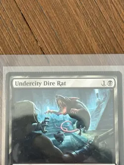 MTG Magic the Gathering Undercity Dire Rat Final Fantasy Misprint (Crimp Error) - Image 2