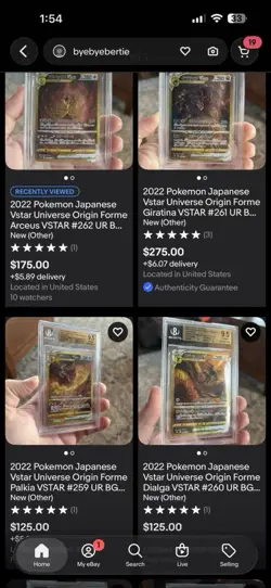2022 Pokemon Japanese Vstar Universe Origin Forme VSTAR UR BGS 9.5 Set - Image 1