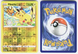 Pikachu 049/195 Common Silver Tempest Pokemon Reverse Holo Lightly Played - Image 1