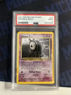 Pokemon TCG 2001 P.M. Neo Discovery Unown A-HOLO PSA 9 MINT - Image 1