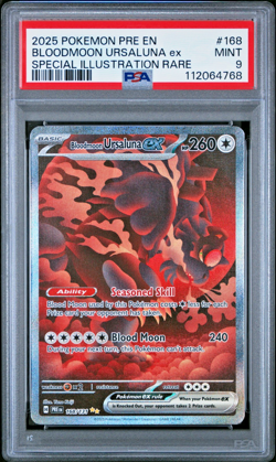 PSA 9: Pokemon Sv Prismatic Evolutions 168/131 SIR - Bloodmoon Ursaluna Ex - Image 1