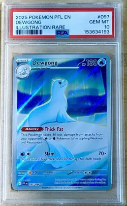 2025 Pokemon Phantasmal Flames Dewgong Illustration Rare #097/094 PSA 10 Gem 💎 - Image 1
