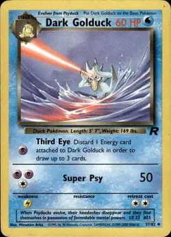 Dark Golduck 37/82 Uncommon Team Rocket Pokemon Unlimited Moderately Played - Image 1