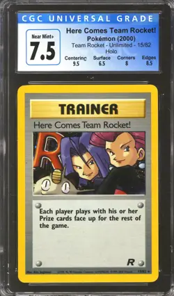 Pokemon Team Rocket Here Comes Team Rocket! 15/82 CGC 7.5 subs - Image 1