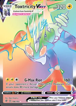 Pokemon Toxtricity VMAX - 196/192 - Secret Rare NM-Mint Rebel Clash - Image 1