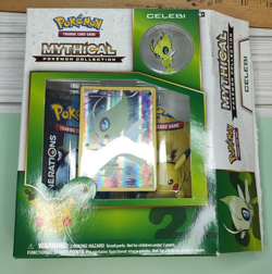 Pokemon TCG Celebi Black Star Promos XY111 Holo Card 20th Box & Pin - AS IS READ - Image 2