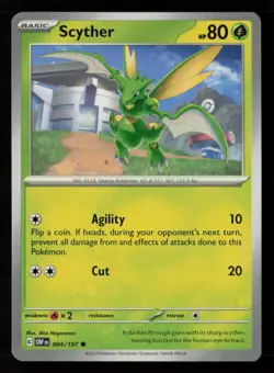 Scyther SV03: Obsidian Flames #004/197 Common Pokemon Card - Image 1