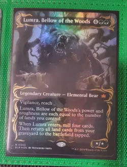 Lumra, Bellow of the Woods (Borderless) (Raised Foil) Bloomburrow Foil - Image 1