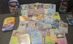 Pokemon Bundle 52 cards ( 50 x Reverse / Holo + 2 EX ) No Duplicates + 5 tins - Image 1