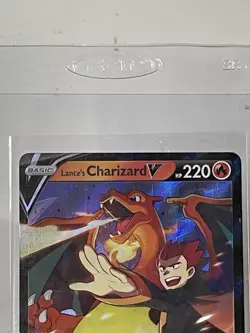 Pokemon Lance's Charizard V SWSH Promo Holo Basic 220 HP Card SWSH133 2021 - Image 2