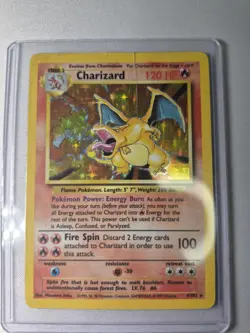 Charizard 4/102 Base Set Holo MP Vintage Card - Image 1