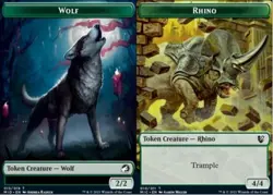 Rhino Token // Wolf Token x1 - Commander: Innistrad: Midnight Hunt - NM-Mint, En - Image 1