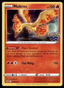 Moltres 012/078 Holo Rare Pokemon GO Pokemon Holo Near Mint - Image 1