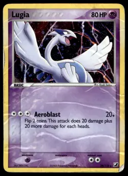 Lugia 29/115 Rare Unseen Forces Pokemon Holo Heavily Played/DAMAGED - Image 1