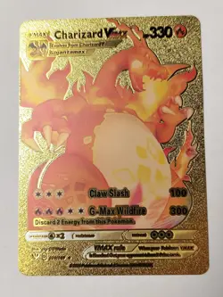 Pokemon TCG Charizard Gold Foil Fan Art VMAX Card 020/189 2020 Collectible NM/M - Image 1