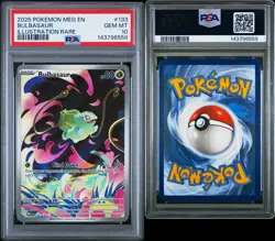 1928 Bulbasaur 2025 Pokemon Mega Evolution #133/132 Illustration Rare PSA 10 - Image 1