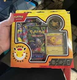 Pokemon TCG: Pokemon Day 2026 Collection 3 Packs Pikachu Promo & Coin - Image 1