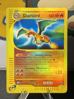 Pokemon TCG Charizard 040/165 Expedition Base Set Reverse Holo Rare Vintage DMG - Image 1