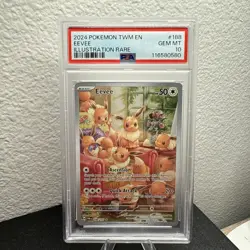 POKEMON TCG TWM EN-TWILIGHT MASQUERADE ILLUSTRATION RARE #188 EEVEE PSA 10 - Image 4