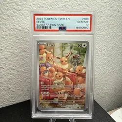 POKEMON TCG TWM EN-TWILIGHT MASQUERADE ILLUSTRATION RARE #188 EEVEE PSA 10 - Image 5