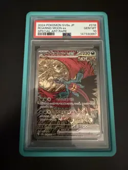 Pokemon TCG Roaring Moon ex SV8a Terastal Fest SAR Holo JP 218/187 PSA 10 - Image 1