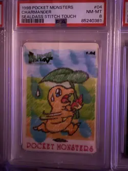 Pokemon Charmander Sealdass Stitch Touch #04 PSA 8 - Image 1
