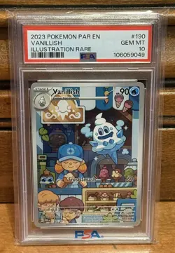Vanillish 190/182 SV04: Paradox Rift Holo IR Pokemon - PSA 10 - Image 1