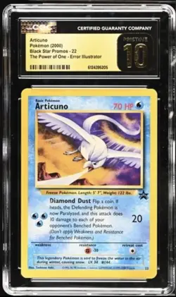 2000 Pokemon Black Star Promos Power of One Error Illustrator Articuno ✨CGC 10✨ - Image 1