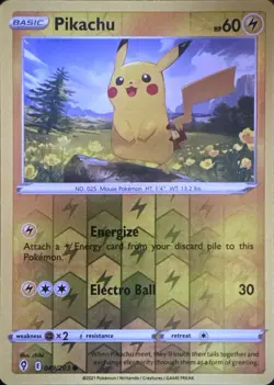Pikachu 049/203 Common Evolving Skies Pokemon Reverse Holo Near Mint - Image 1