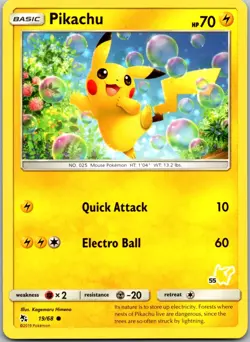 POKEMON PIKACHU 19/68 COMMON HIDDEN FATES NM/M - Image 1