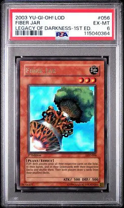 2002 Yu-Gi-Oh! Fiber Jar Legacy of Darkness LOD 1st Edition Ultra Rare PSA 6 - Image 1