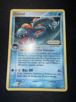 2006 Pokemon Huntail Reverse Foil EX Legend Maker 18/92 80 HP - Image 3