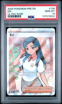 2025 POKEMON PRE EN-PRISMATIC EVOLUTIONS ULTRA RARE #136 ERI PSA 10 - Image 1