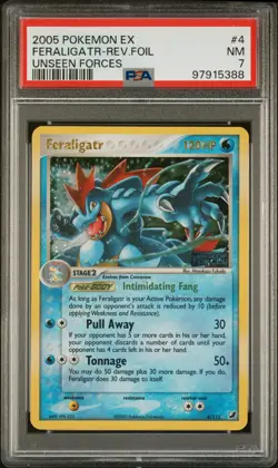 Feraligatr 4/115 Unseen Forces Stamped Reverse Holo Pokemon TCG PSA 7 NM - Image 3