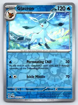 Glaceon 025/131 Holo Rare Prismatic Evolutions Pokemon Reverse Holo Near Mint - Image 1
