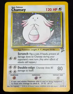 MP+ Chansey Base Set 2 Holo 3/130 Unlimited Pokemon TCG WOTC - Image 1
