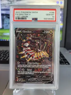 2022 Pokemon SWSH Lost Origin Full Art GIRATINA V #186: PSA 10 Gem Mint - Image 1