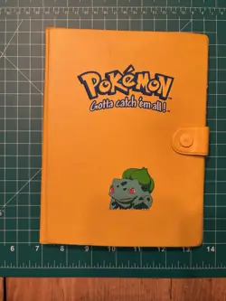 Yellow Bulbasaur Vintage Pokemon Trading Card Binder Damaged WARPED PAGES - Image 1