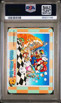1989 Carddass Super Mario Bros. 3 #13 Mario/Sledge Bro PSA 9 - Image 2