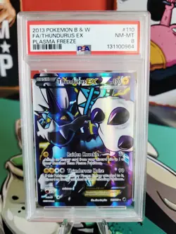 2013 Pokemon Black And White Full Art Thundurus Ex Plasma Freeze PSA 8 - Image 1