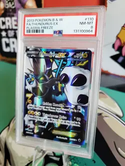 2013 Pokemon Black And White Full Art Thundurus Ex Plasma Freeze PSA 8 - Image 2