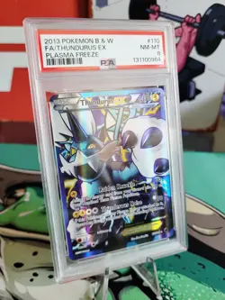 2013 Pokemon Black And White Full Art Thundurus Ex Plasma Freeze PSA 8 - Image 3