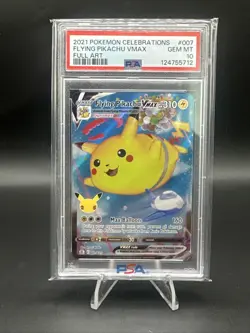 PSA 10 Gem Mint 2021 Pokemon Flying Pikachu VMAX 007 Celebrations 25th - Image 1