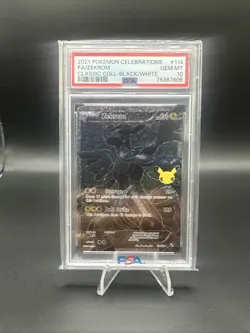 PSA 10 2021 POKEMON CELEBRATIONS FA/ ZEKROM #114 CLASSIC COLLECTION BLACK/WHITE - Image 1